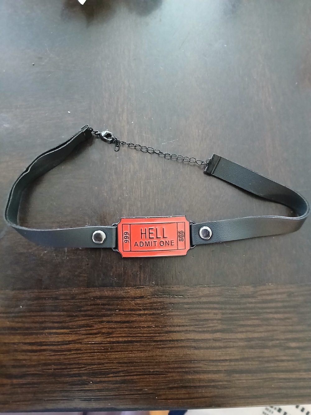 Goth Ticket Choker Necklace